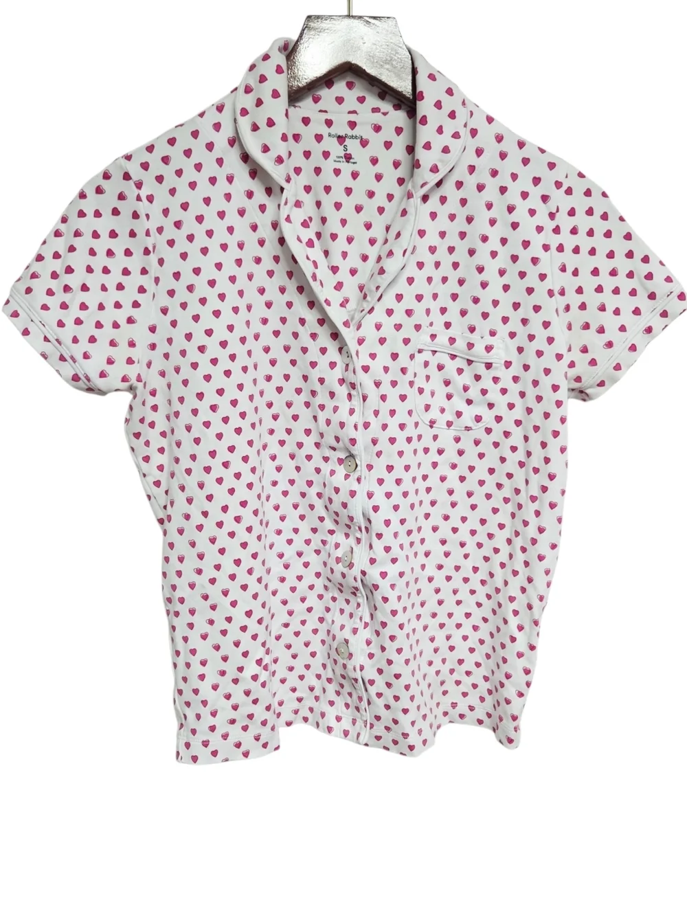 Roller Rabbit Hearts Polo Pajama Top Small
